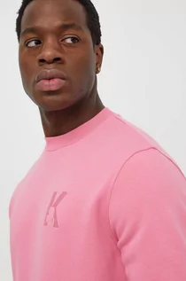 Bluzy męskie - Karl Lagerfeld bluza męska kolor różowy gładka - grafika 1
