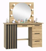 Toaletki - Toaletka z okrągłym lustrem i oświetleniem led D7-L04 - miniaturka - grafika 1