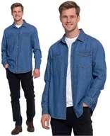 Koszule męskie - Koszula Męska BawełnIana Jeansowa Elegancka Klasyczna Niebieski MORAJ - 3XL - miniaturka - grafika 1