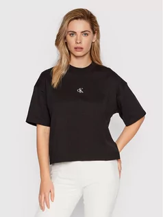 Koszulki i topy damskie - Calvin Klein Jeans T-Shirt J20J218732 Czarny Oversize - grafika 1