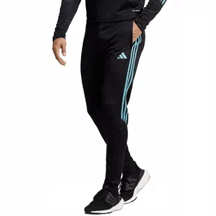 Spodnie męskie adidas Tiro 23 Club Training Tracksuit Bottoms czarno-niebie - Dresy męskie - miniaturka - grafika 1