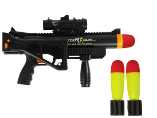 Karabin Granatnik Rakiety z Dźwięk Latarka Czarny - Zabawki militarne - miniaturka - grafika 5