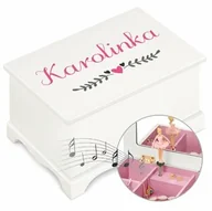 Pozytywki dla dzieci - Szkatułka drewniana z pozytywką i nadrukiem dla dziewczynki na imieniny - miniaturka - grafika 1