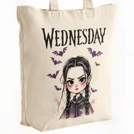 Torby i wózki na zakupy - Torba bawełniana premium na zakupy Nevermore Wednesday Dla Fanów - miniaturka - grafika 1