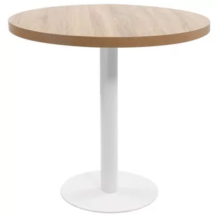 vidaXL Stolik bistro, jasnobrązowy, 80 cm, MDF - Stoły - miniaturka - grafika 1
