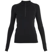 Koszulki sportowe damskie - Damska koszulka Icebreaker Women 300 MerinoFine™ Polar LS Half Zip Rozmiar: S / Kolor: czarny - miniaturka - grafika 1
