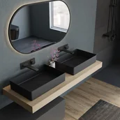 Umywalki - Bernstein Umywalka nablatowa NT12 stal nierdzewna - 52,4 x 34,4 cm - czarny mat - miniaturka - grafika 1