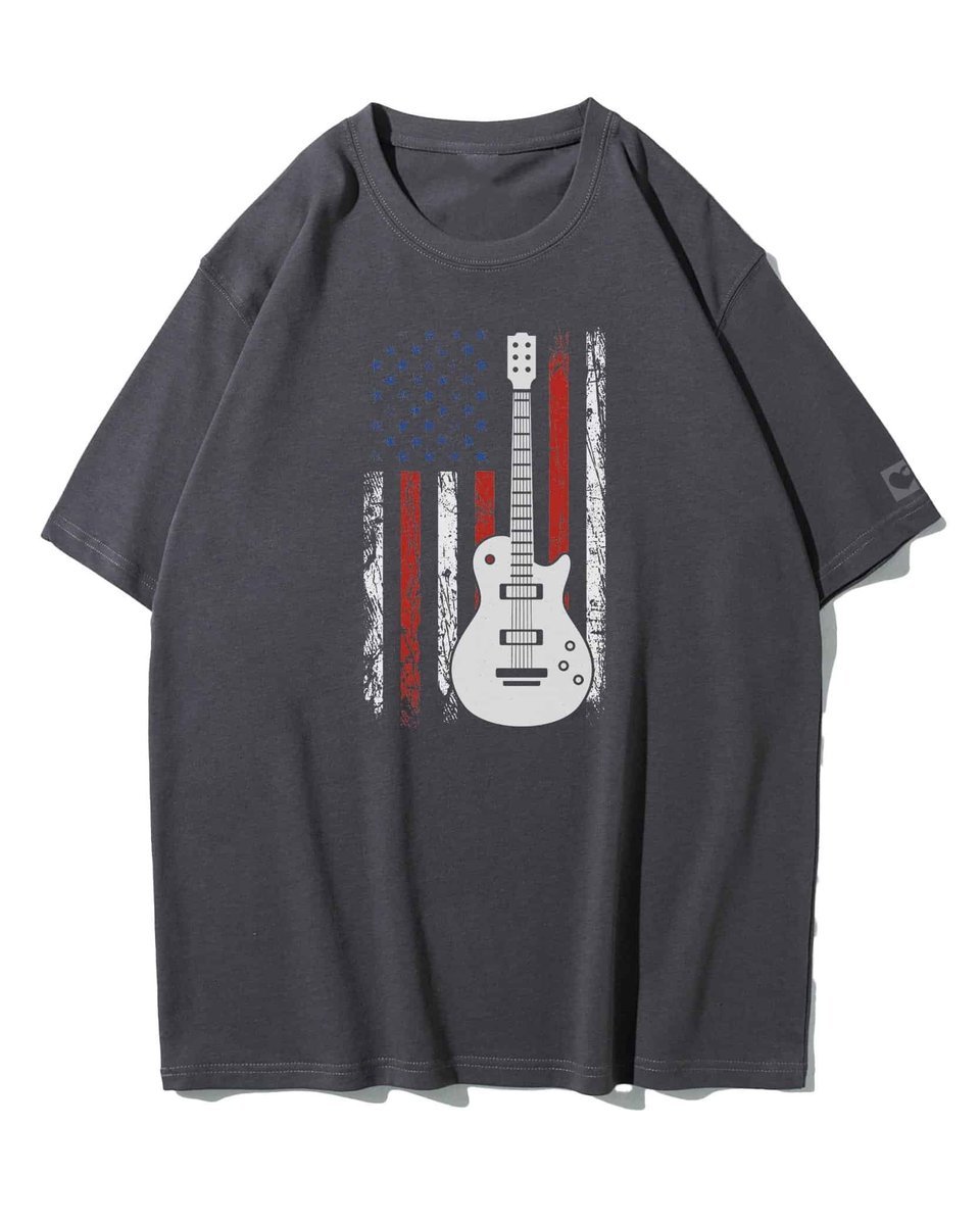 Koszulka oversize Rock Gitara Amerykańska Muzyka Grafitowy L