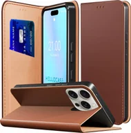 Etui i futerały do telefonów - Etui z Klapką do Apple iPhone 16 Pro Max Skórzane, Magnetyczne, Brązowe - miniaturka - grafika 1