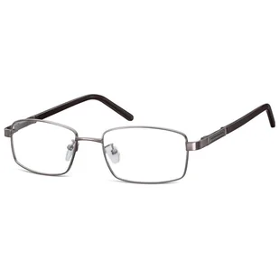 Męskie oprawki korekcyjne zerówki okulary prostokątne metalowe 659 grafitowe - Okulary korekcyjne, oprawki, szkła - miniaturka - grafika 1