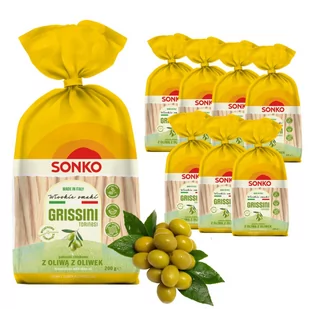 7x SONKO GRISSINI TORINESI Paluszki chlebowe z oliwą z oliwek 200g - Paluszki - miniaturka - grafika 1