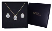 Zestawy biżuterii dla kobiet - KOMPLET biżuterii damskiej złotej kolczyki naszyjnik - miniaturka - grafika 1