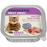 Mokra karma dla kotów - PREMIERE Meat Menu Adult Wołowina z kurczakiem i cielęciną 32x100 g - miniaturka - grafika 1