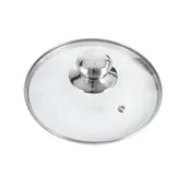 Pokrywki - Orion Pokrywka szklana / stalowy uchwyt 16 cm 122576 - miniaturka - grafika 1