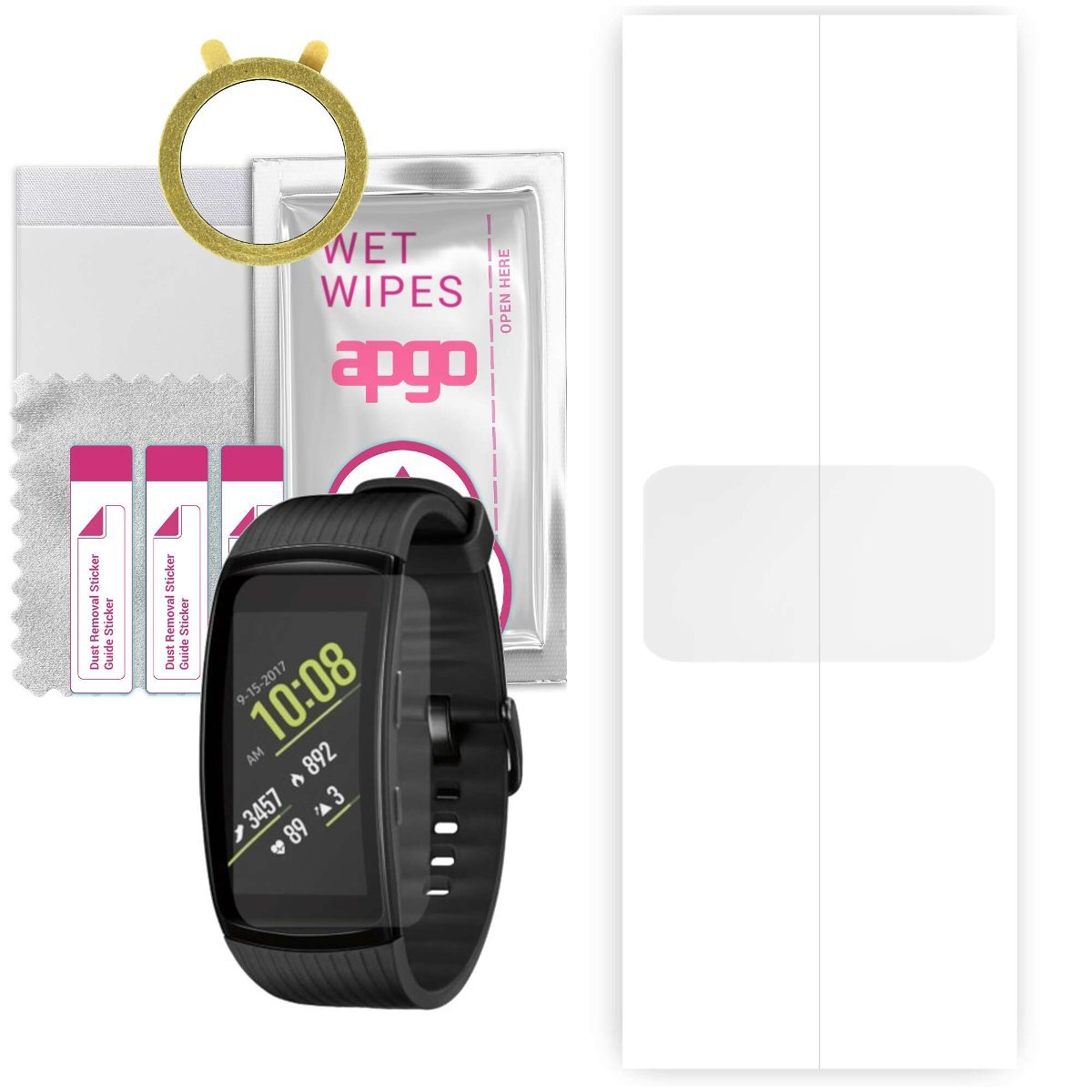 1x Folia hydrożelowa do Samsung Galaxy Gear Fit 2 Pro L - apgo Smartwatch Hydrogel Protection Ochrona na ekran smartwatcha