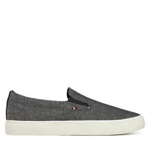Tenisówki Tommy Hilfiger Th Hi Vulc Low Slip On Ch FM0FM05390 Szary - Trampki męskie - miniaturka - grafika 1