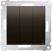 Wyłączniki światła i elektryczne - Kontakt KONTAKT_SIMON Przycisk zwierny potrójny z podświetleniem SIMON 54 Brązowy DP31L.01/46 - miniaturka - grafika 1