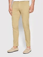 Spodnie męskie - Hugo Chinosy David222D 50468314 Beżowy Slim Fit - miniaturka - grafika 1