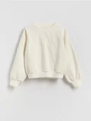 Bluzy dla dziewczynek - Reserved - Bluza z kokardą - złamana biel - miniaturka - grafika 1