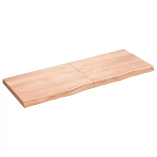 Blat do łazienki, jasnobrązowy, 160x60x6 cm, lite drewno Lumarko! - Szafki łazienkowe - miniaturka - grafika 3