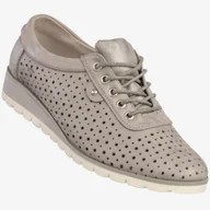 Półbuty damskie - Półbuty Damskie Ekoskóra Buty Eleganckie M.Daszyński Szare MR1736-5 Szary 38 - miniaturka - grafika 1