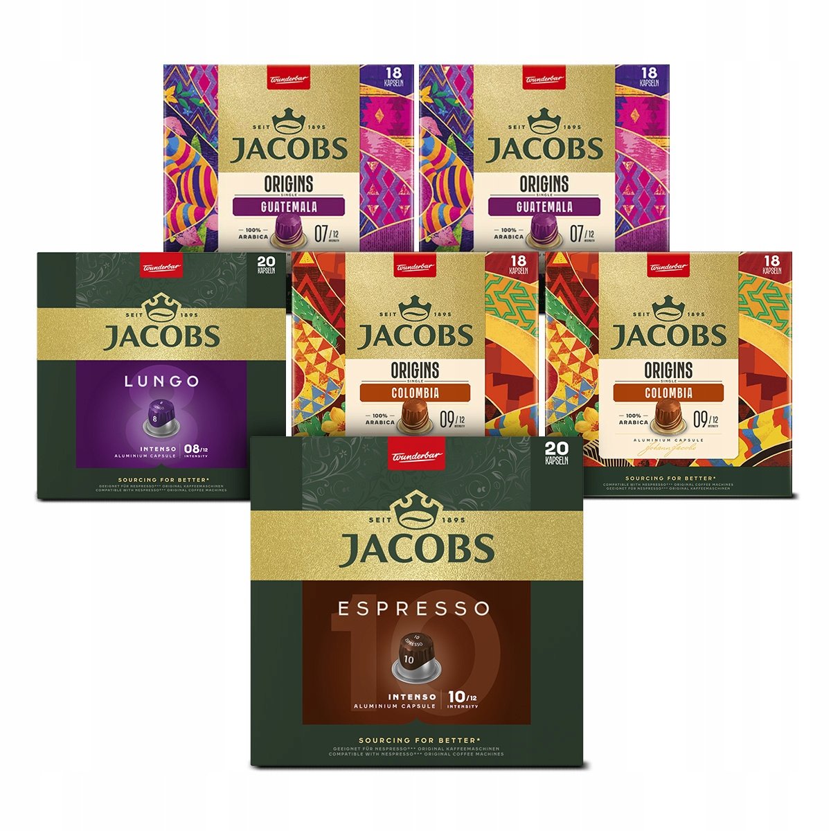 Kapsułki Jacobs do Nespresso(r)* Origins, Lungo, Espresso, 5+1 Gratis!