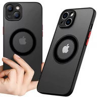 Etui i futerały do telefonów - Alogy Etui do Apple iPhone 13 Mini obudowa Hybrid Mag Case do MagSafe z ochroną aparatu matowe czarne + Szkło - miniaturka - grafika 1