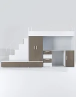 Krzesełka i taborety dla dzieci - Meblościanka Raj 5 połysk - pokój dziecięcy, młodzieżowy z materacem i stelażem szary - miniaturka - grafika 1