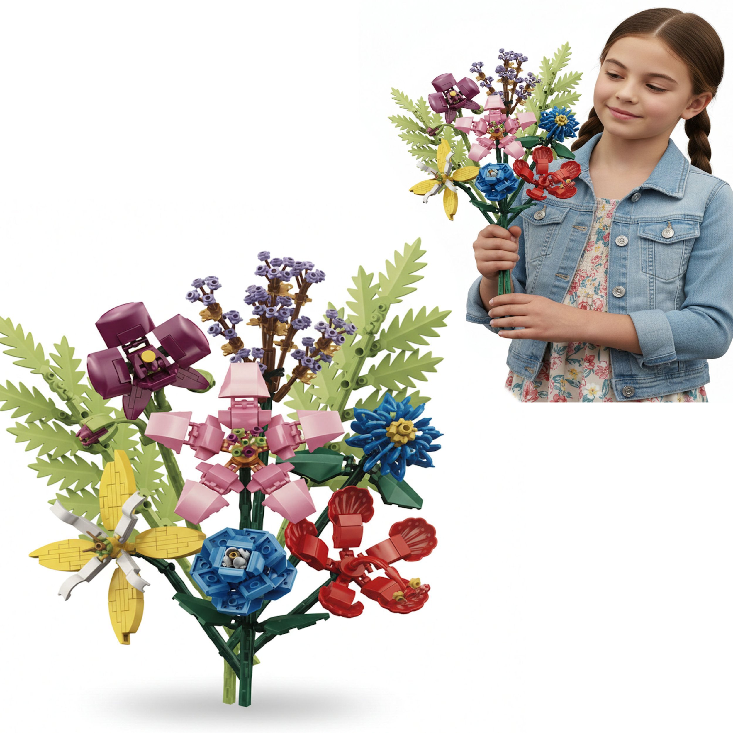 Coil kwiaty klocki konstrukcyjne zestaw 8w1 bukiet kwiatów 087b