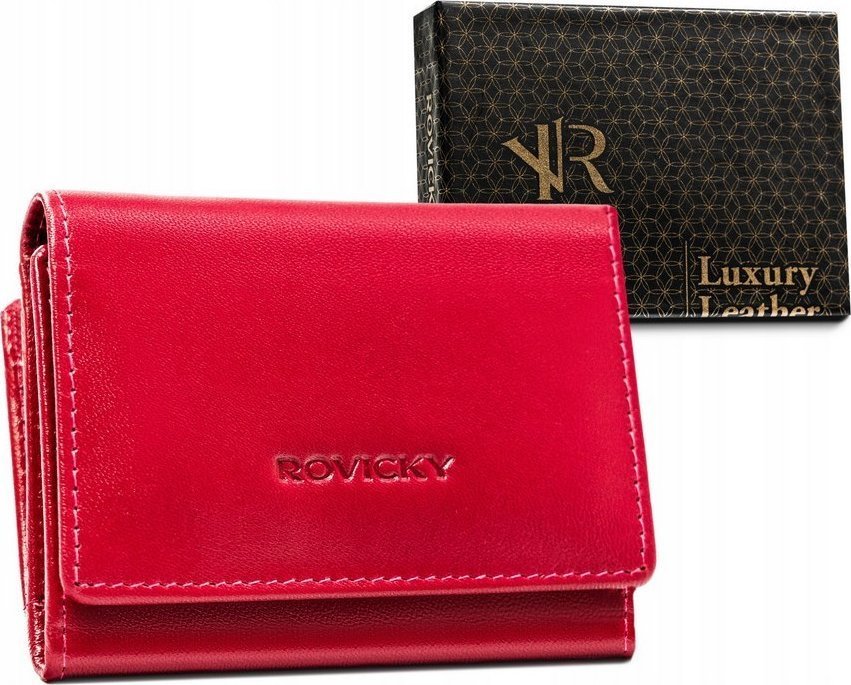 Rovicky Skórzany Portfel Z Zewnętrzną Portmonetką