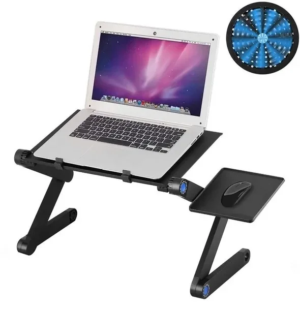 Podstawka Stolik Chłodzący Do Pod Laptopa Z Regulacją Półka Aluminiowy