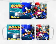 Kubki - KUBEK Z NADRUKIEM- SONIC HEDGEHOG BŁYSKAWICA +IMIĘ - miniaturka - grafika 1