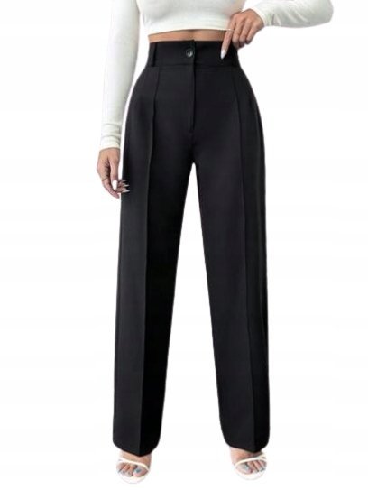 SHEIN PETITE DAMSKIE SPODNIE ELEGANCKIE CZARNE KLASYCZNE M 1KB