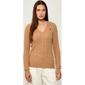 Swetry damskie - POLO RALPH LAUREN Wełniany sweter KIMBERLY | Slim Fit | z dodatkiem kaszmiru - miniaturka - grafika 1