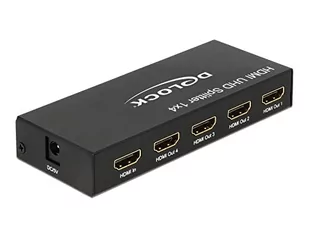 Delock PRZEŁĄCZNIK SPLITTER HDMI 1 NADAJNIK-4 ODBIORNIKI ULTRA HD 4K 18684 - Rozgałęźniki - miniaturka - grafika 1