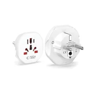 Złącza, przejściówki, adaptery - Tech-Protect Adapter / przejściówka Universal Travel Adapter, uniwersalna na EU, biała - miniaturka - grafika 1
