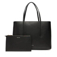 Torebki damskie - Torebka Calvin Klein Foil Logo Small Tote LV04F3275G Czarny - miniaturka - grafika 1