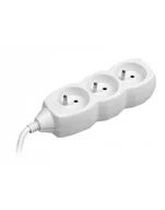 Listwy zasilające - Listwa zasilająca TRACER PowerCord 3,0m (3 gniazda, biała) - miniaturka - grafika 1