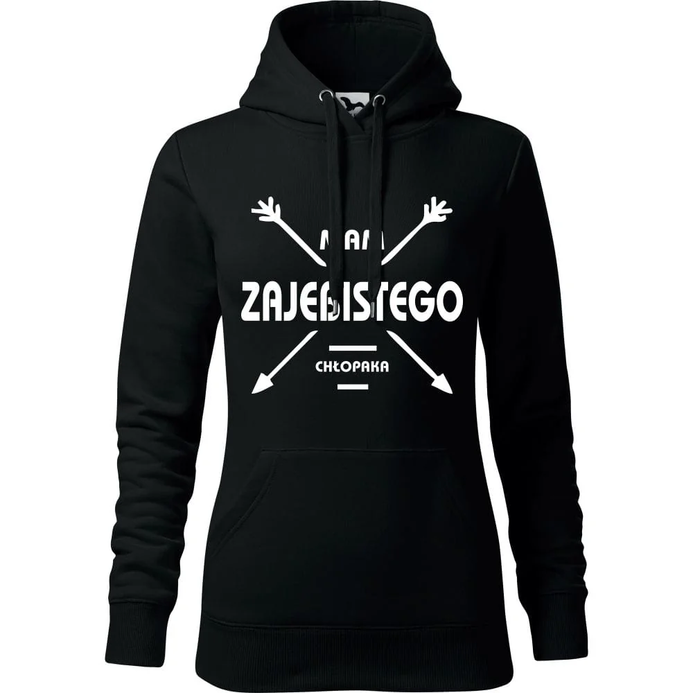 Damska Bluza Z Kapturem - Mam Zajebistego Chłopaka Czarny L