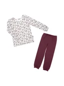 Piżamy dla dziewczynek - Dziewczęca piżama dł.rękaw kwiaty kremowa Nicol - miniaturka - grafika 1