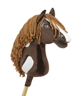 Zabawki i gry sportowe - Hobby Horse Duży koń na kiju Premium - western ciemnogniady z brązową grzywą A3 - miniaturka - grafika 1