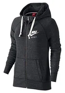 Bluzy damskie - Nike Damska bluza sportowa Gym Vintage Hoodie Full-zip-883729 ciemnoszary L - miniaturka - grafika 1