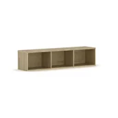 Meblościanki - Biblioteka INTEGRO z półkami, niższa, 465 x 1750 x 400 mm, 3 półki, dąb naturalny - miniaturka - grafika 1