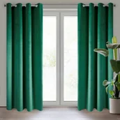 Zasłony - Zasłona gotowa na przelotkach MELANIE 140x250 Eurofirany butelkowy zielony - miniaturka - grafika 1