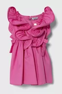 Sukienki i spódniczki dla dziewczynek - Pinko Up sukienka bawełniana dziecięca kolor różowy mini rozkloszowana - miniaturka - grafika 1