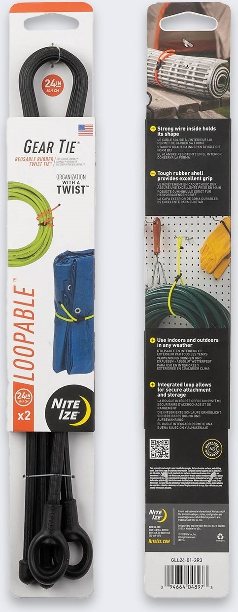 Organizer Nite Ize Elastyczna Opaska Nite Ize Gear Tie 6 2Pack Black