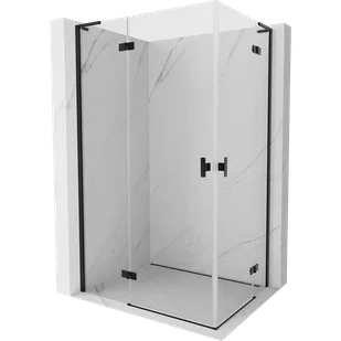 Mexen Mist-H L Duo kabina prysznicowa uchylna 75 x 70 cm, transparent, czarna - 8A5L-075L-070P-70-00 - Kabiny prysznicowe - miniaturka - grafika 1