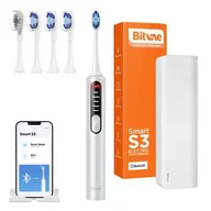 Szczoteczki elektryczne - Szczoteczka soniczna do zębów z aplikacją oraz zestawem końcówek i etui Bitvae S3 srebrna - miniaturka - grafika 1