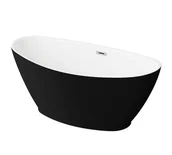 Wanny - Wanna Wolnostojąca Polimat Mango 150X75 Cm Owalna Czarny Mat 520 - miniaturka - grafika 1