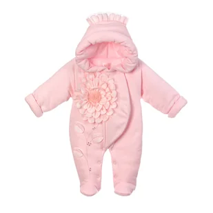 Pajac ocieplany Elizabeth różowy 62 - Pajacyki dla niemowląt - miniaturka - grafika 1